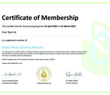 Envi Tech AL successfully Received GWCN Certificate